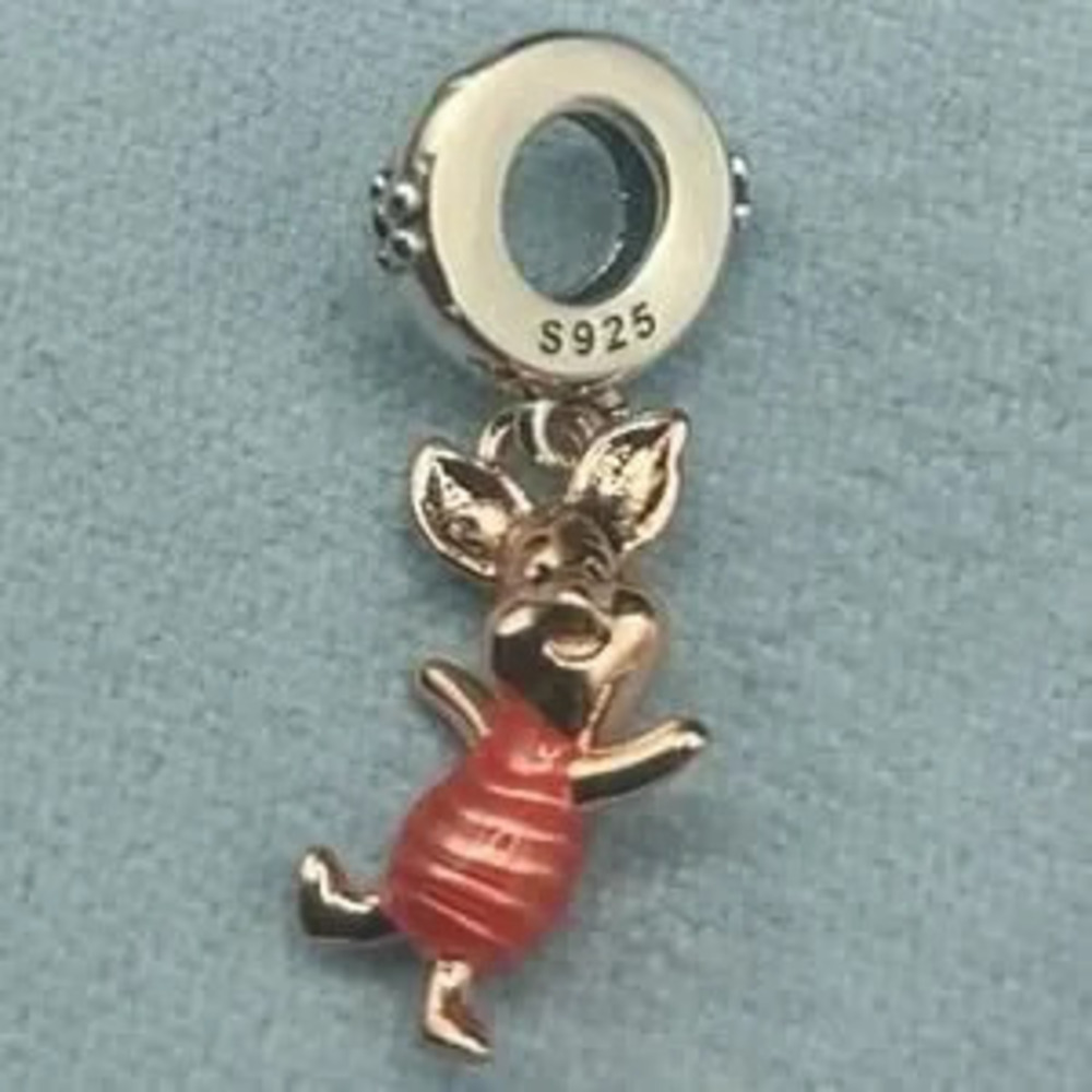925 Silver Piglet Winnie The Pooh Charm Bead Disney Anniversary Birthday Gift